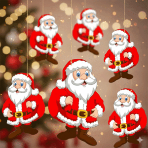 Santa Claus Paper Hanging Pack of 10 Pcs